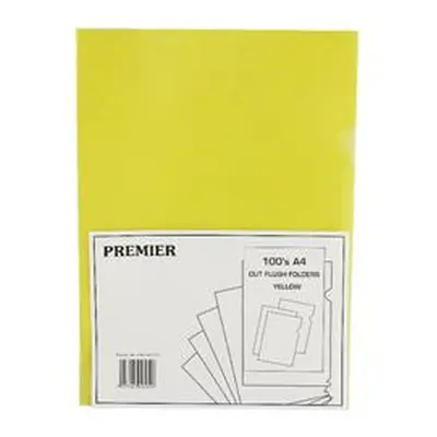 Yellow Cut Flush Folders (100 Pack)