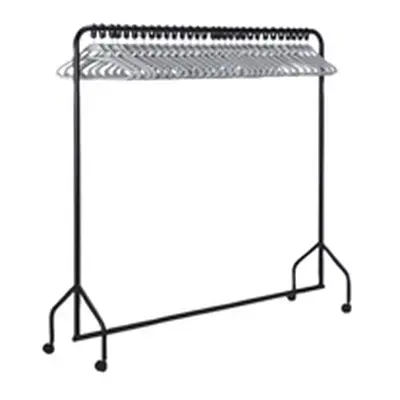 VFM Black Garment Rail With 30 Grey Hangers