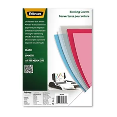 Fellowes Binding Covers A4 250 Micron Clear PET (Pack of 100) 5384801