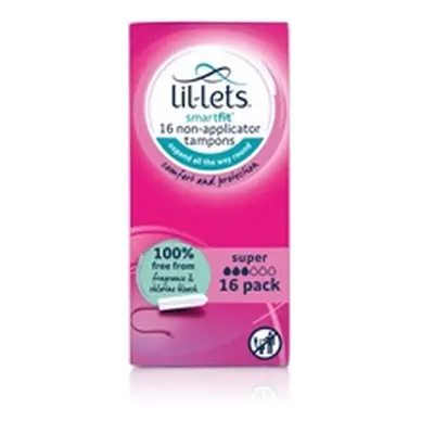 Lil-Lets Non-Applicator Tampons Super x16 (Pack of 6) 8210498P