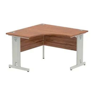 Impulse 1200mm Corner Desk Walnut Top Silver Cable Managed Leg