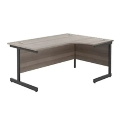 1800X1200 Single Upright Right Hand Radial Desk Grey Oak-Black