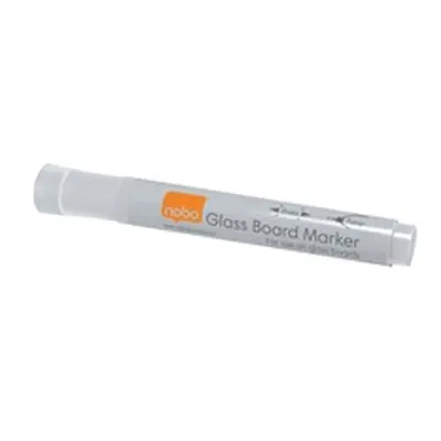 Nobo Glass Whiteboard Marker White (4 Pack) 1905323