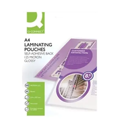 Q-Connect A4 Sticky-Backed Laminating Pouches 250 Micron Pk 25-KF24056