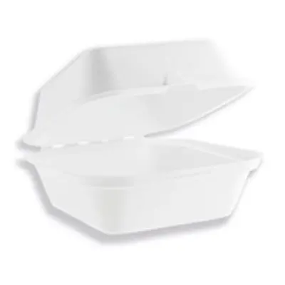 Vegware Bagasse Takeaway Boxes 6 inch White (Pack of 500)