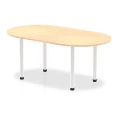 Impulse 1800mm Boardroom Table Maple Top White Post Leg