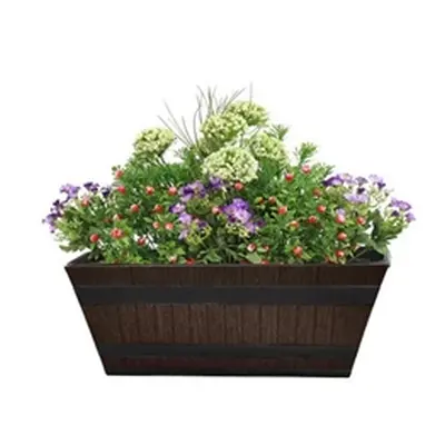 Fixtures Barrel Design Brown Trough 50.8cm x 25.4cm x 19cm