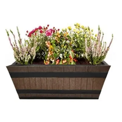 Fixtures Barrel Design Light Brown Trough 50.8cm x 25.4cm x 19cm