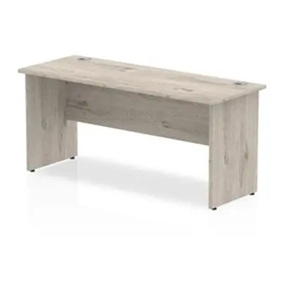 Impulse 1600 x 600mm Straight Desk Grey Oak Top Panel End Leg