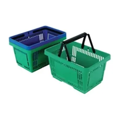 Plastic Shopping Basket Green (12 Pack) 370767