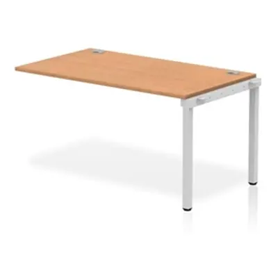 Impulse Bench Single Row Ext Kit 1400 Silver Frame Bench Desk Oak