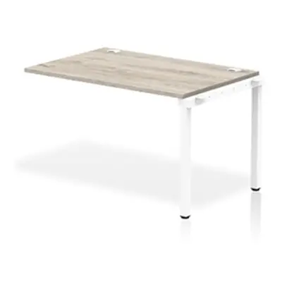 Impulse Bench Single Row Ext Kit 1200 White Frame Bench Desk Grey Oak