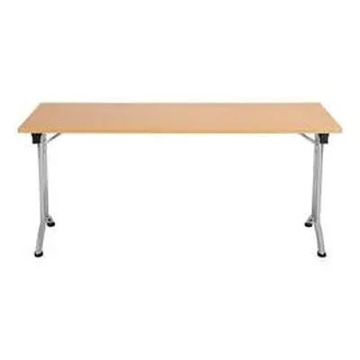 Allegro Folding Table 1600x700 Silver Frame Beech top OUFT1670SVBE2