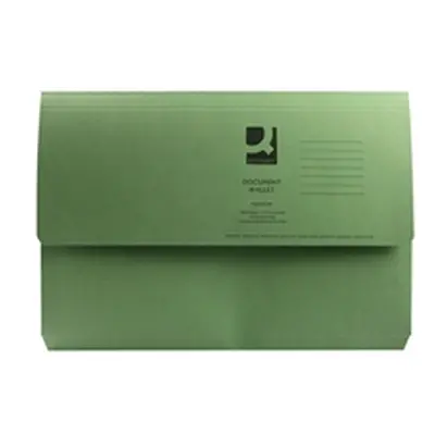 Q-Connect Document Wallet Foolscap Green (Pack of 50) Ref KF23012