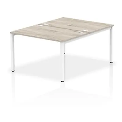 Impulse Bench B2B 2 Person 1200 White Frame Office Bench Desk Grey Oak