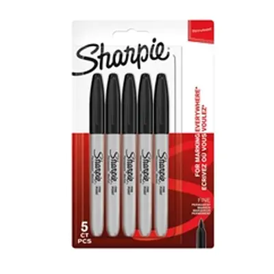 Sharpie Permanent Marker Fine Black (Pack of 5) 1986051