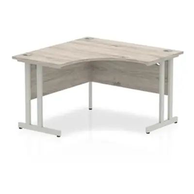 Impulse 1200mm Corner Desk Grey Oak Top Silver Cantilever Leg