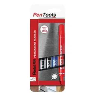 Pentel N50 Permanent Marker Bullet Assorted (Pack of 4) N50-PRO4ABCEU