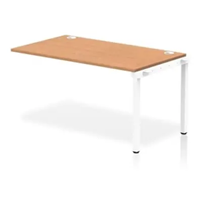 Impulse Bench Single Row Ext Kit 1400 White Frame Bench Desk Oak