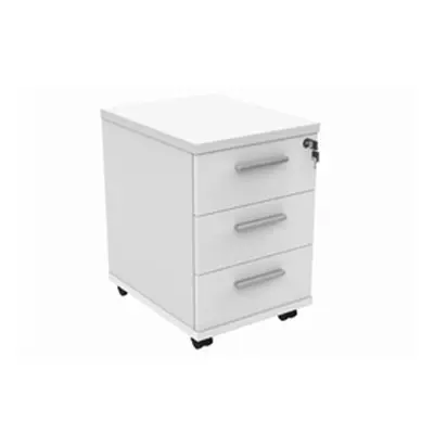 Mobile Under Desk Office Storage Unit 3 Drawers Arctic White