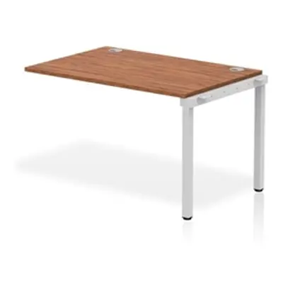 Impulse Bench Single Row Ext Kit 1200 Silver Frame Bench Desk Walnut