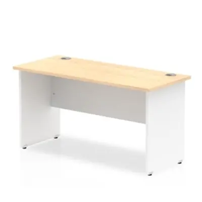 Impulse Panel End 1400/600 Rectangle Desk Maple Top White - TT000124