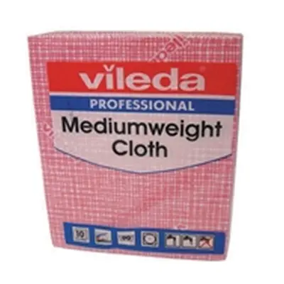 Vileda Medium Weight Cloth Red (10 Pack) 106400