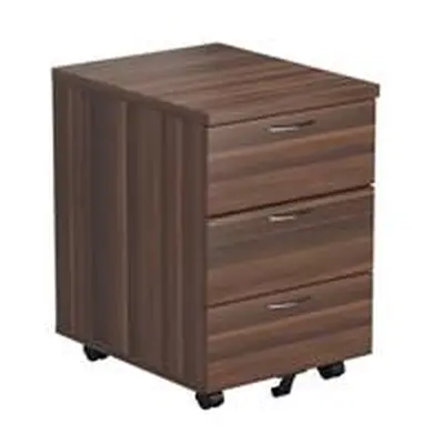 Mezzo 3 Drawer Mobile Pedestal - Dark Walnut - TESMP3DW