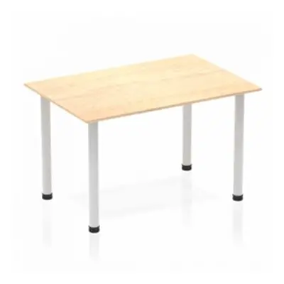 Impulse Straight Table 1200 Maple Post Leg Silver - BF00190