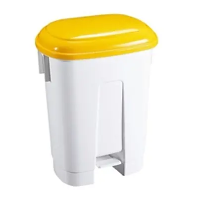 Derby 60 Litre White/Yellow Plastic Pedal Bin 348014