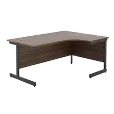 1800X1200 Single Upright Right Hand Radial Desk Dark Walnut-Black