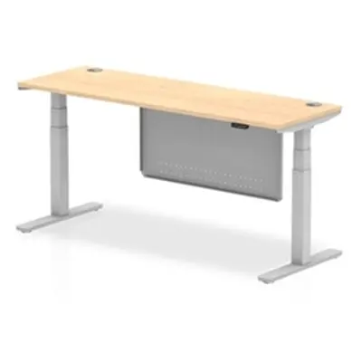 Air 1800x600 Height Adjustable Desk Maple CP Silver Leg Modesty Panel