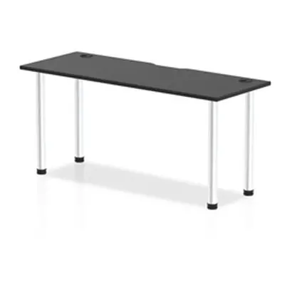 Impulse Black 1600 x 600mm Straight Table Black CP Aluminium Leg