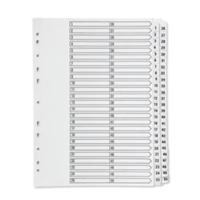 Q-Connect 1-50 Index Multi-Punched Reinforced Board Clear - KF97057