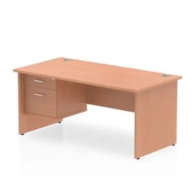 Impulse 1600 Rectangle Panel End Leg Desk Beech 1 x 2 - MI001735