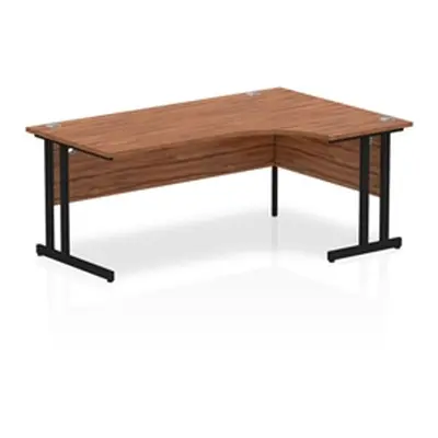 Impulse 1800mm Right Crescent Desk Walnut Top Black Cantilever Leg