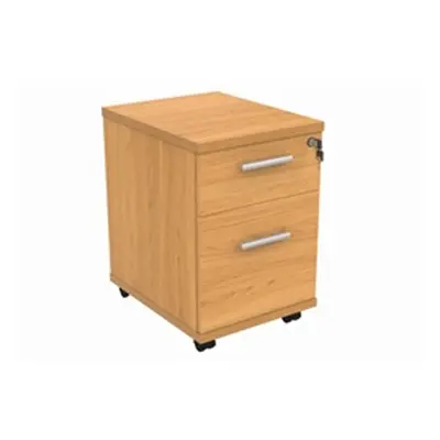 Mobile Under Desk Office Storage Unit 2 Drawers Norwegian Beech