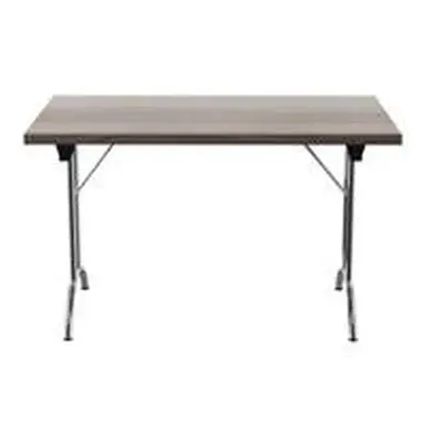 Allegro Folding Table 1200x700 Silver/Grey Oak top Ref OUFT1270SVGO