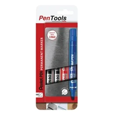 Pentel N60 Permanent Marker Chisel Assorted (Pack of 4) N60-PRO4ABCEU