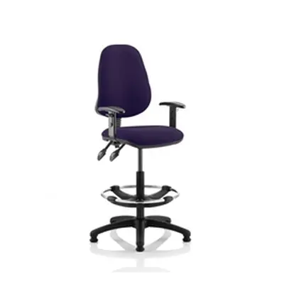 Eclipse Plus II Lever Task Operator Chair Purple +Arms Draughtsman Kit