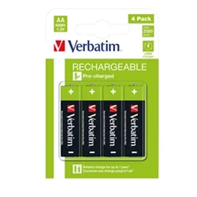 Verbatim AA Rechargeable Batteries 4 Pack