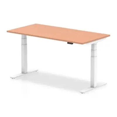 Air 1600/800 Beech Height Adjustable Desk With White Legs - HA01023