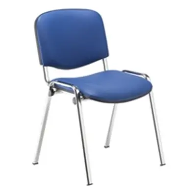 Iso Chair Stackable Blue Vinyl - Chrome Frame Ref BR000072