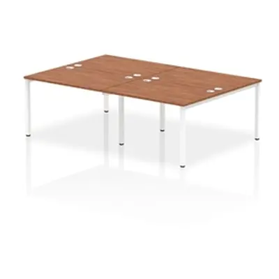 Impulse Bench B2B 4 Person 1200 White Frame Office Bench Desk Walnut