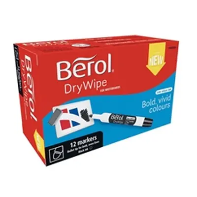 Berol Drywipe Marker Bullet Tip Black (12 Pack) 1984866