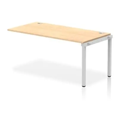 Impulse Bench Single Row Ext Kit 1600 Silver Frame Bench Desk Maple