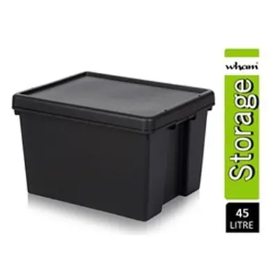 Wham Bam Black Recycled Storage Box 45 Litre