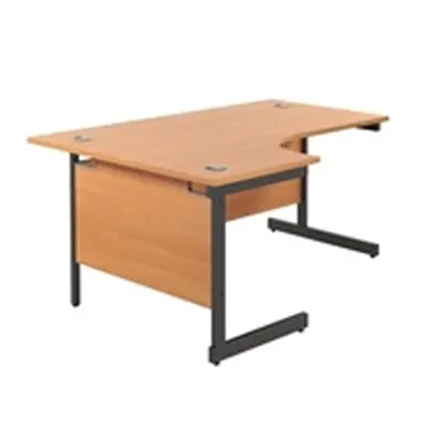 1800X1200 Single Upright Left Hand Radial Desk Beech-Black