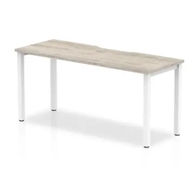 Evolve Plus 1600mm Single Starter Desk Grey Oak Top White Frame