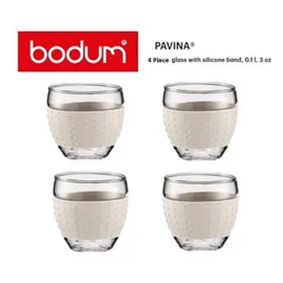 Bodum Pavina White Glass Set 0.1 Litre Pack 2's